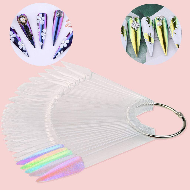 200 Pieces Transparent Nail Display Sticks, Nail Art Practice Stiletto Nail Tips Display Polish Board Display Pointed Tip Nail Color Display - BeesActive Australia