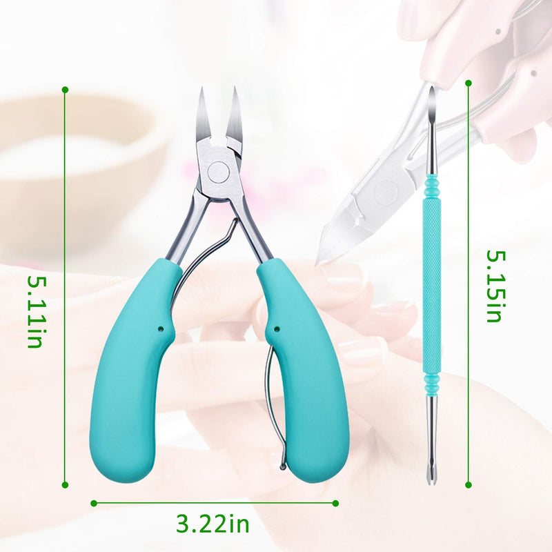 Ingrown Toenail Clipper Toe Nail Cutter for Men Women Seniors Sharp Stainless Steel Pedicure Trimmer with Easy Grip Soft Handle Blue - BeesActive Australia