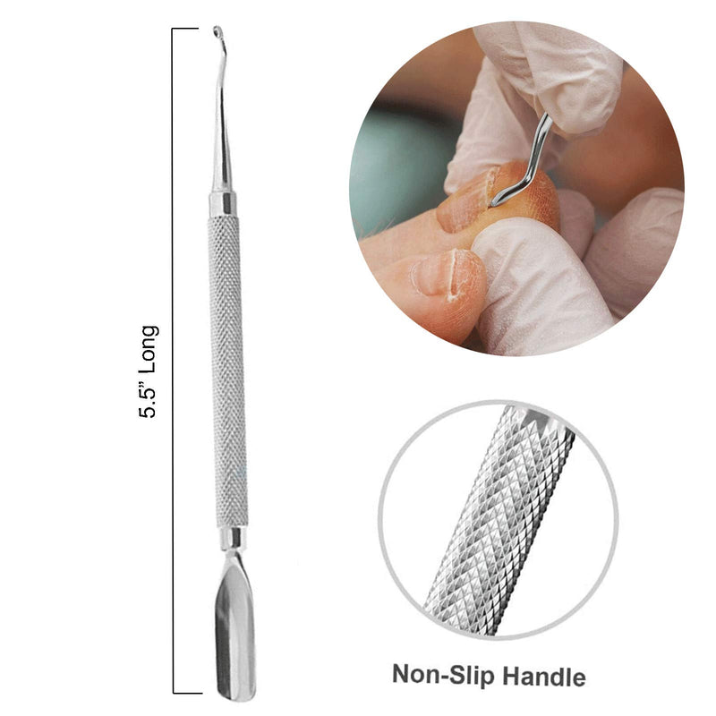 Ingrown Toenail Lifter - Nail Gel Polish Remover Double Sided Cuticle Pusher Trimmer Surgical Medical Grade Stainless Steel Manicure Pedicure Fingernail Care Tools (2 Pc Set) By Zeepk - BeesActive Australia
