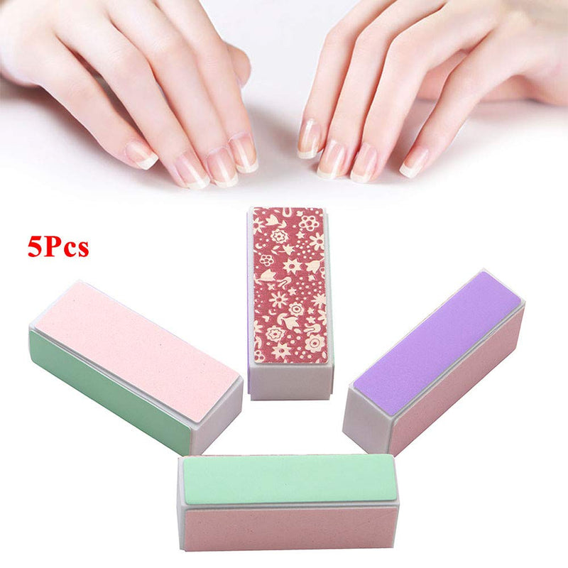 YIMART 5Pcs/set Nail Art Buffer Block Nail File For Nail Polish UV Gel Manicure Pedicure Buffing Sanding Polish (Flower) Flower - BeesActive Australia