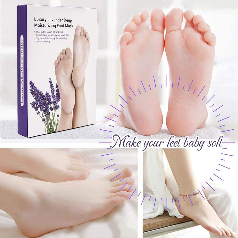 Foot Peel Mask Peeling Away Calluses and Dead Skin Cell (2 Pairs Per Box), Contain Lavender Essence, Exfoliating Foot Mask and Makes Your Feet Baby Soft - BeesActive Australia