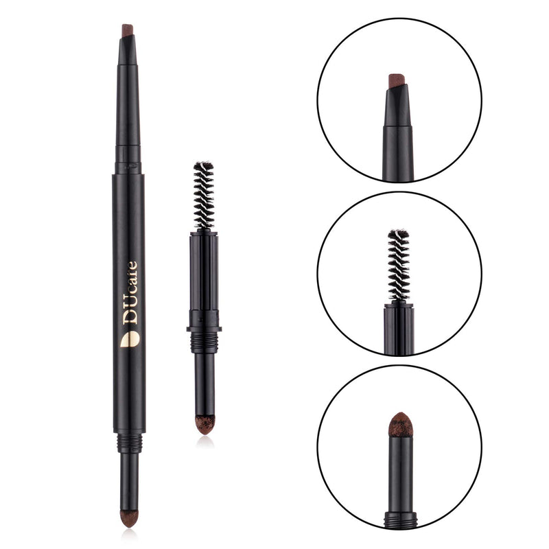 Eyebrow pen，DUcare 3 in 1 Professional Makeup Waterproof Brow Pencil Brown, Spoolie Brush and Brow Powder Brown - BeesActive Australia