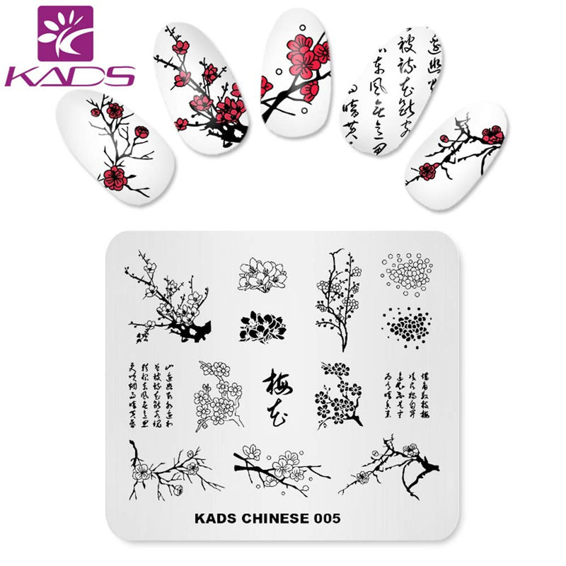 KADS Nail Art Stamp Plate Flower Series Nail stamping plate Template Image Plate Nail Art DIY Decoration Tool - BeesActive Australia