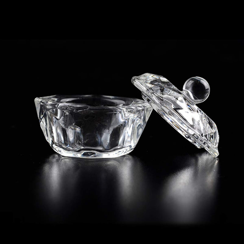 3 Pieces Nail Dappen Dish with Lid Glass Dapping Dish Nail Crystal Bowl for Acrylic Liquid Powder - BeesActive Australia