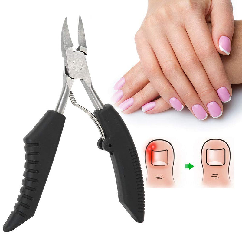 Toe Nail Pliers, Toe Nail Clipper, Hangnail Remover Pedicure Tool for Fingernails Toenails(black) - BeesActive Australia