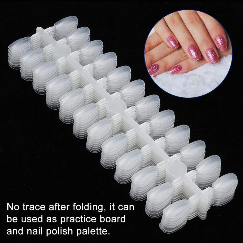 240Pcs Round False Nail Tips Practice Palette, Smooth Surface and Waterproof, Gel Polish Color Display Card for Manicure Nail Art(2) 2 - BeesActive Australia