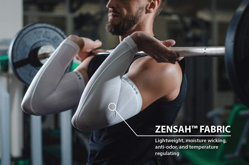 [AUSTRALIA] - Zensah Compression Arm Sleeves- Sun, UV protection, Thermal Regulating sleeve for Men and Women Large/X-Large Black 