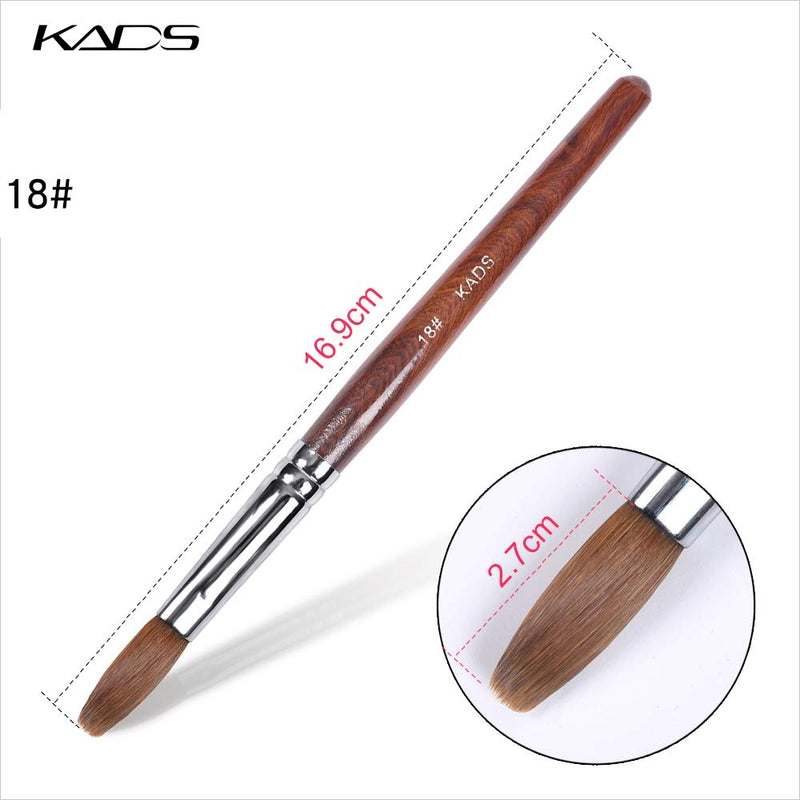 KADS Kolinsky Sable Acrylic Nail Art Brush Red Wood Pen Nail Brush for Nail Art Manicure Tool (18#) - BeesActive Australia