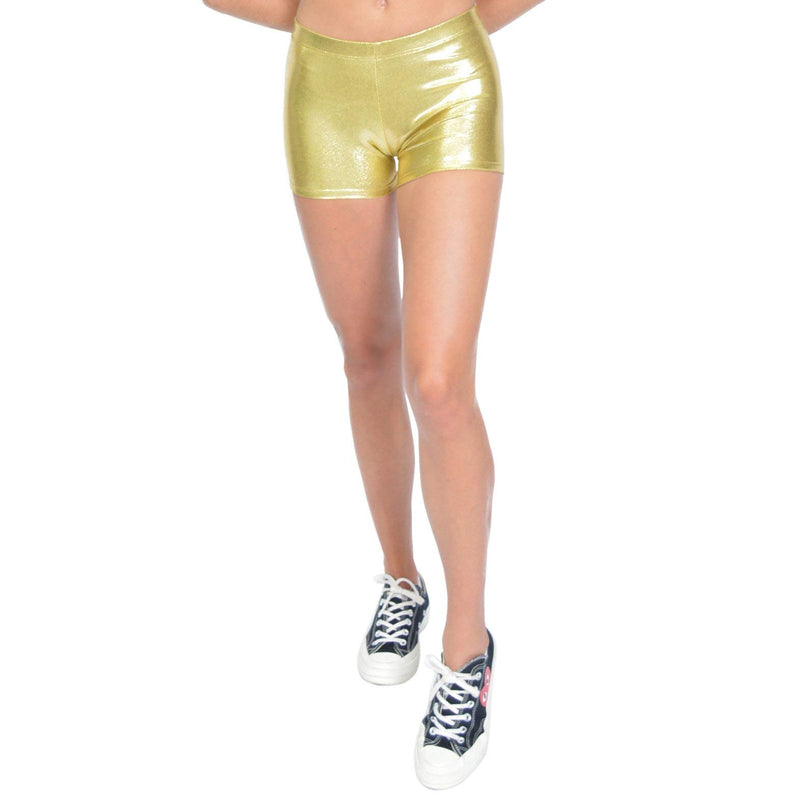 [AUSTRALIA] - Stretch Is Comfort Girl's and Women's Cotton Stretch Booty Shorts 12 Child Gold 