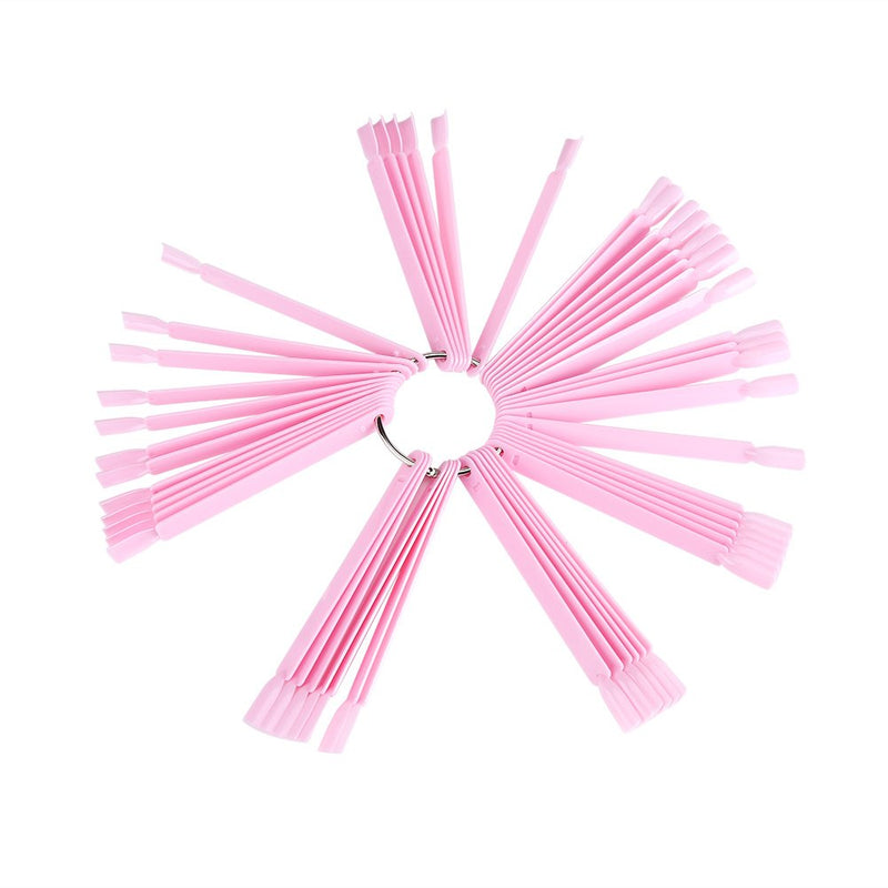 Nail Art Practice Tips, 50Pcs/Bag Fan Shaped Detachable False Nail Art Tips, Nail Polish Display Sticks, Manicure Practice Tools, Pink - BeesActive Australia