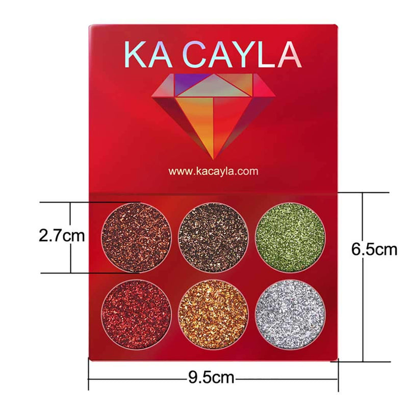 Kisshine Glitte Eyeshadow Palette Party Diamond Shimmer Eyeshadows Brown Long Lasting Waterproof 6 Blend Color Highly Pigmented Eye Makeup Cosmetics Gift For Women and Girls Pack of 1 (B-Red 05#) B-Red 05# - BeesActive Australia