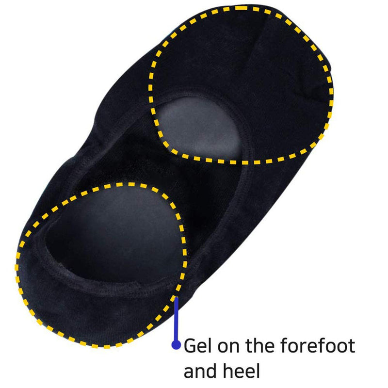 Gel No Shoe Socks – Therapeutic for Dry Cracked Feet – Relieve Heel Pain – Prevent Back Problems (Black color) Black color - BeesActive Australia