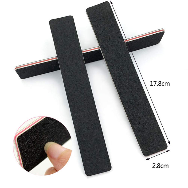 Nail File 12 Pieces Nail Files 100 180 Grit Professional Double Sided Nail Files Emery Board Black Pedicure Manicure Tool for Poly Nail Extension Gel Acrylic Nails File Set,Shape #4 Shape #4 - BeesActive Australia