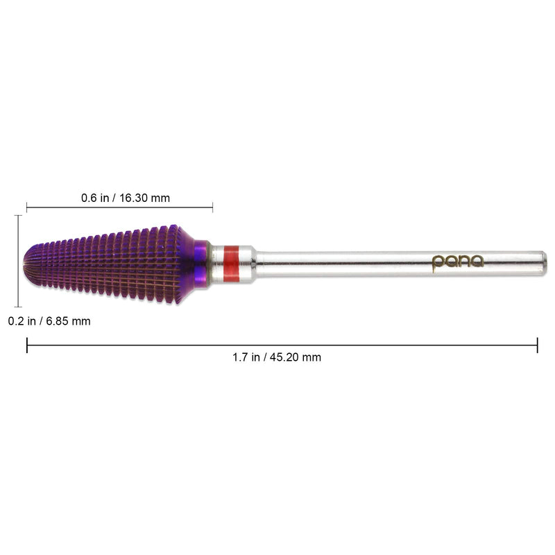 PANA Purple Tornado Nail Carbide Bit – Two Way Rotate Use for Both Left to Right Handed – 3/32” Shank -Fast Remove Acrylic or Hard Gels (Purple, Fine - F) - BeesActive Australia