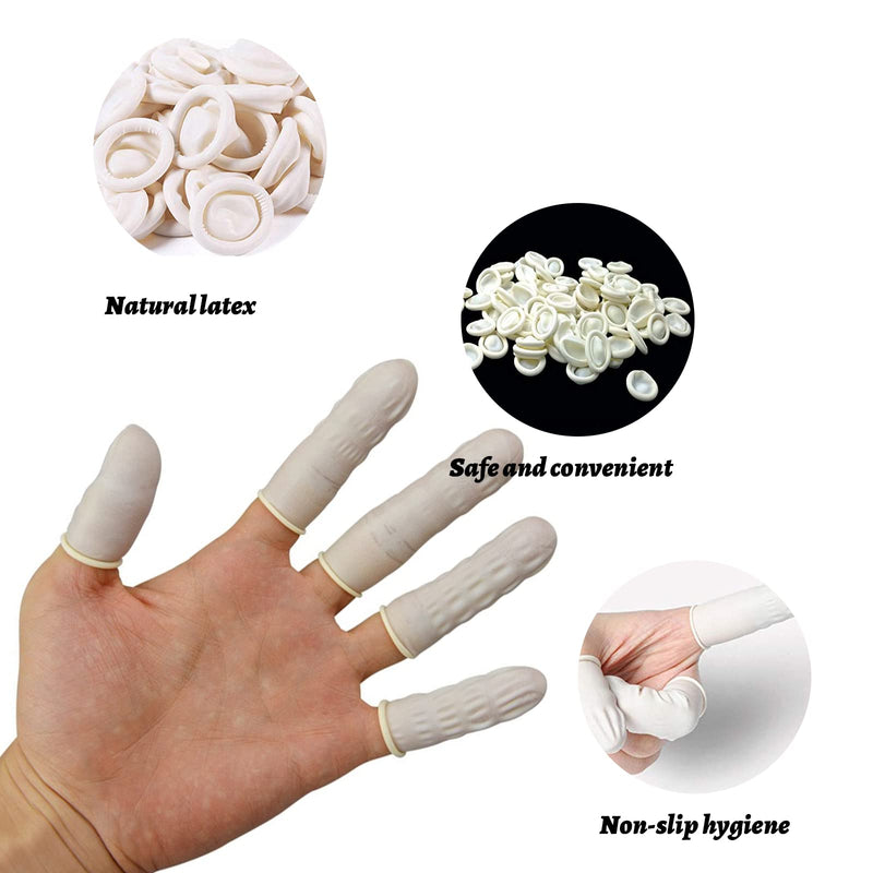 Rubber Finger Cots, 200pcs Disposable Natural Finger Cots Latex Anti-static Finger Covers Nail Art Gloves - BeesActive Australia