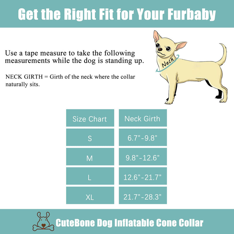 CuteBone Protective Inflatable Collar with 2-Pack Soft Pet Recovery Cone Covers for Small/Medium/Large Dogs and Cats After Surgery Kisses+Blue Large - BeesActive Australia