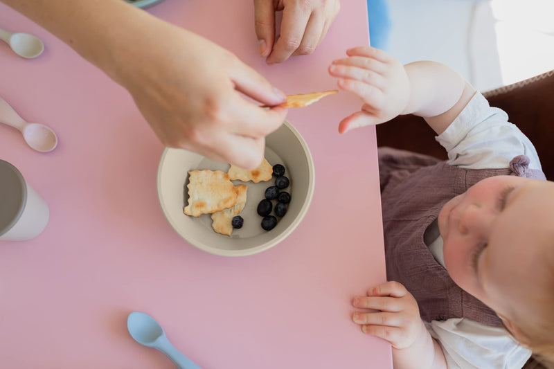 BIBS Cup Set for Baby or Toddler 2-Pack, Made in Denmark, 100% Food-Grade Material, Non-Slip and Dishwasher Friendly. Made in Denmark. (Cloud/Petrol) - BeesActive Australia