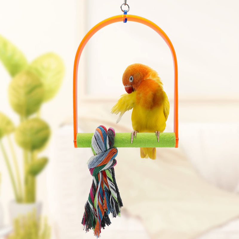 Wontee Bird Toys Bird Swing Toy Bird Perches for Parrot Budgie Parakeet Cockatiel Conure African Grey Medium Orange - BeesActive Australia