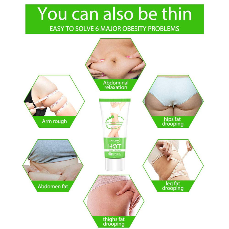 Hot Cream 2 Pack, Cellulite Slimming & Firming Cream, Body Fat Burning Massage Gel for Shaping Waist, Abdomen and Buttocks 120ml - BeesActive Australia