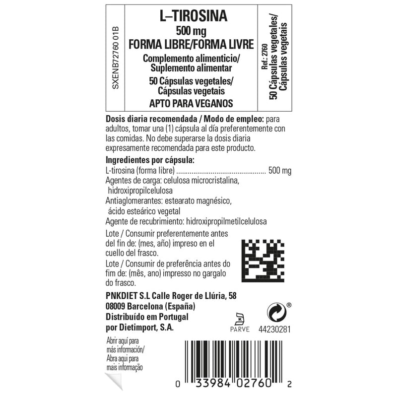 Solgar L-Tyrosine 500mg - Amino Acid - Blood & Nervous System Tissues - Vegan - 50 Vegetable Capsules - BeesActive Australia