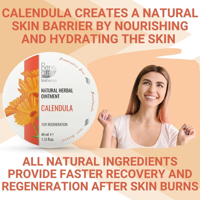 BenePura Calendula Ointment, Natural Wound Healing Ointment for Wounds and Minor Skin Burns, 40 ml 40 ml (Pack of 1) - BeesActive Australia