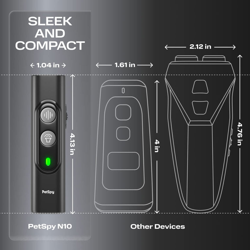 PetSpy Dog Barking Control Devices N10 - Ultrasonic Dog Bark Deterrent for Indoor & Outdoor with 16.4 Feet Range - Puppy & Dog Trainer with 2 Frequency Modes & Training Cards - BeesActive Australia