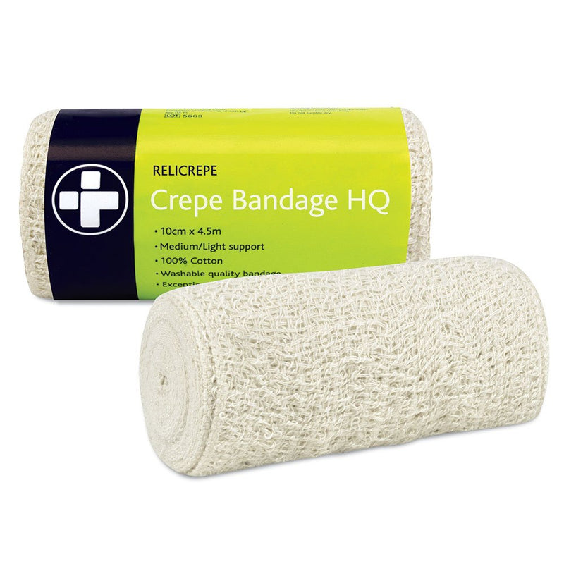 Reliance Medical 400 x 10 cm White HQ Grade Relicrepe Crepe Bandage - Pack of 10 10cm x 4m - BeesActive Australia