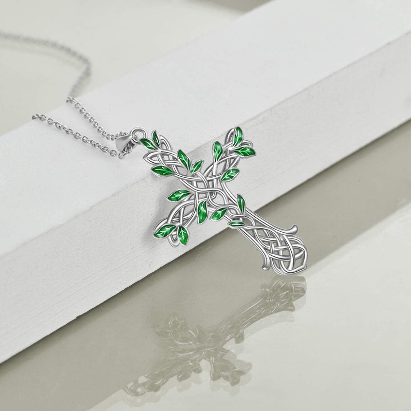 ONEFINITY Religious Cross Pendant Necklace Sterling Silver Origami Cross Pendant Gifts for Women Men Jewelry tree of life - BeesActive Australia