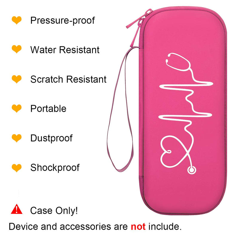BOVKE Hard Stethoscope Case for 3M Littmann Classic III, MDF Acoustica Lightweight, Lightweight II S.E. Stethoscope,Extra Room for Medical Bandage Scissors EMT Trauma Shear and LED Penlights,Raspberry C_Raspberry - BeesActive Australia
