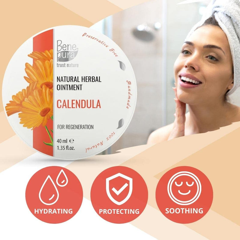 BenePura Calendula Ointment, Natural Wound Healing Ointment for Wounds and Minor Skin Burns, 40 ml 40 ml (Pack of 1) - BeesActive Australia