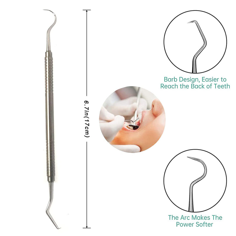 Hook Pick Double Ended Oral Hygiene Dental Explorer Stainless Steel Dentist Teeth Cleaning Probe Dental Student Dentist Tool Dental Picks Metal - BeesActive Australia