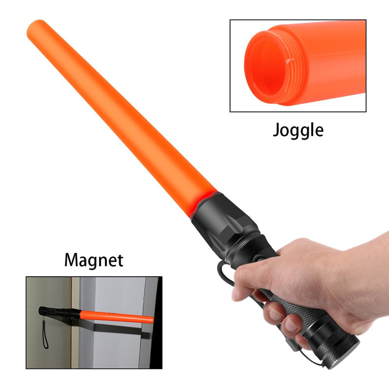 16 inch Traffic Wand Small Orange LED Safety Signal Wand Work Light Flashlight with Cone Flashing Modes,Wrist Strap Lanyard,Using 3 AAA Batteries(Not Included) A200 (2 Packs) - BeesActive Australia