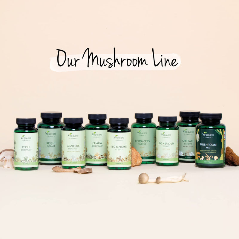 Shiitake Vegavero® | 750mg Mushroom Extract | with 40% Polysaccharides| 120 Vegan Capsules | NO Additives - BeesActive Australia