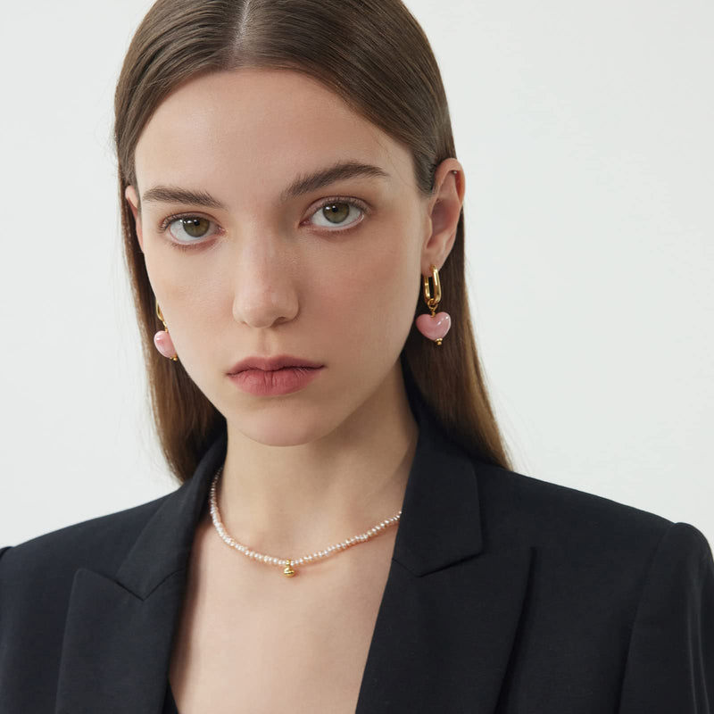 C.Paravano Hoop Earrings for Women | 925 Sterling Silver or 18K Gold Plated Hoop Earrings | Huggie Earrings for Women | Lightweight Hoops | Hypoallergenic Earring for Women EARRING_31_PINK - BeesActive Australia