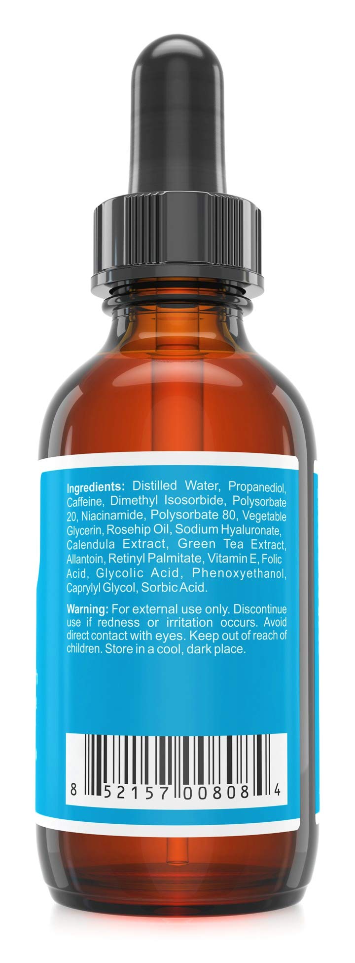 Eye Reboot Serum with 6% Caffeine, Hyaluronic Acid, Rosehip Oil, Retinol, Niacinamide & Folic Acid - Reduces Puffiness, Dark Circles, Crow Feet, Wrinkles and Fine Lines Around The Eyes - 1 oz / 30 ml - BeesActive Australia