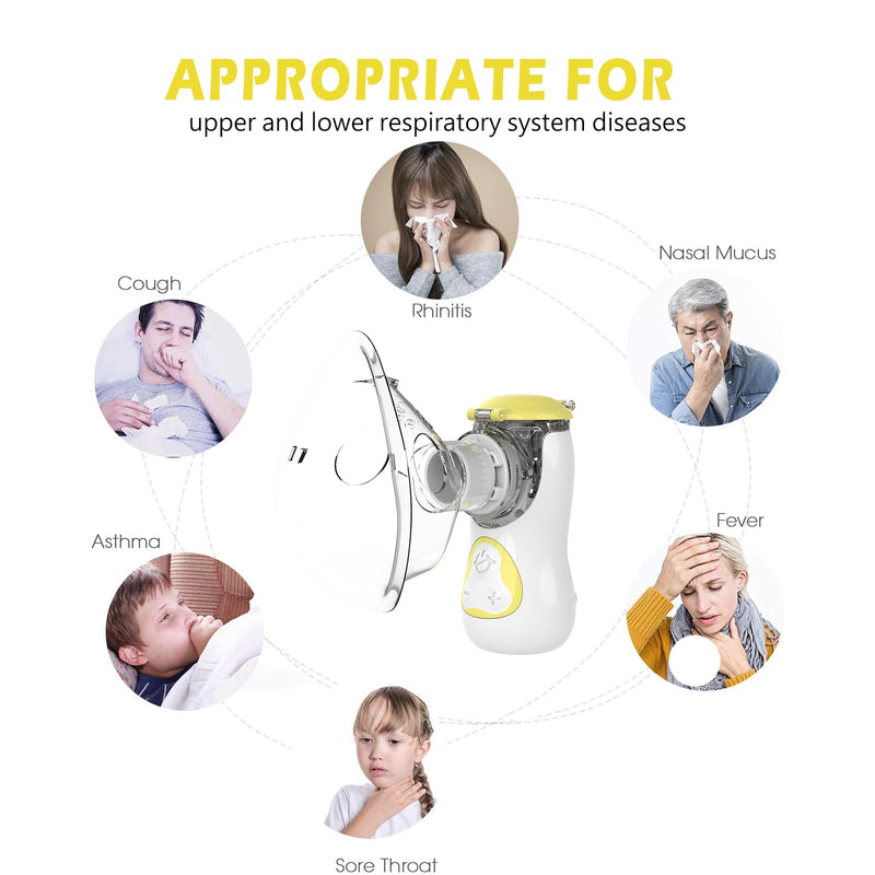 FEELLIFE Portable Inhaler, Handheld Steam Atomiser, for Kids Travel and Household use Yellow - BeesActive Australia