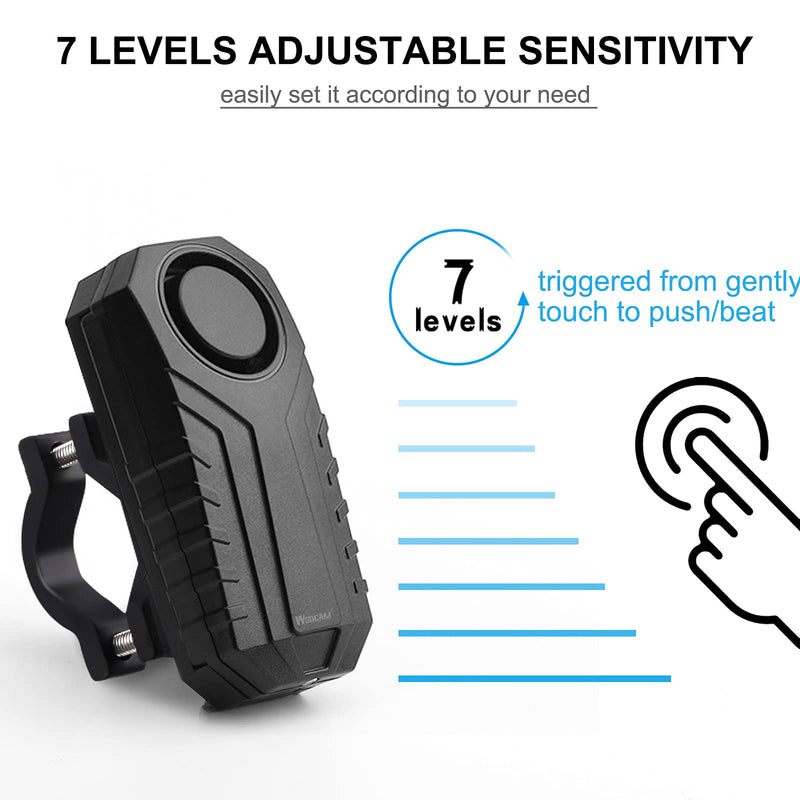 WSDCAM Bike Alarm Horn with Remote Loud 113dB, Waterproof Wireless Antitheft Vibration Bicycle Alarm with Bike Horn for Adults Mountain Bike Road Bicycle Scooter - BeesActive Australia