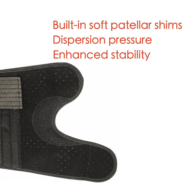 Lxnderment Knee Brace Support, Elastic Compression Wrap Entire Knee for Basketball, Gym, Running, Walking, Hiking, Knee Surgery Recovery Pain Relief, Adjustable (Black) Black - BeesActive Australia