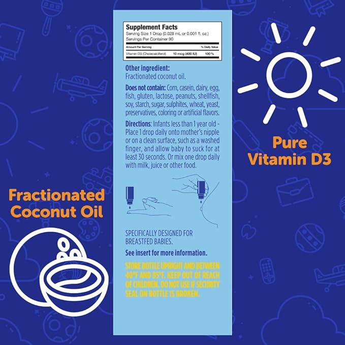 Overseas direct delivery Elbow Baby Vitamin D Drops, 400 Iu, 0.08 oz [parallel import goods] - BeesActive Australia