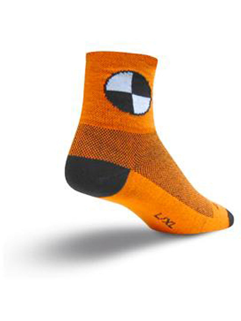 SockGuy Men's Crash Test Dummy Socks Small-Medium Orange - BeesActive Australia