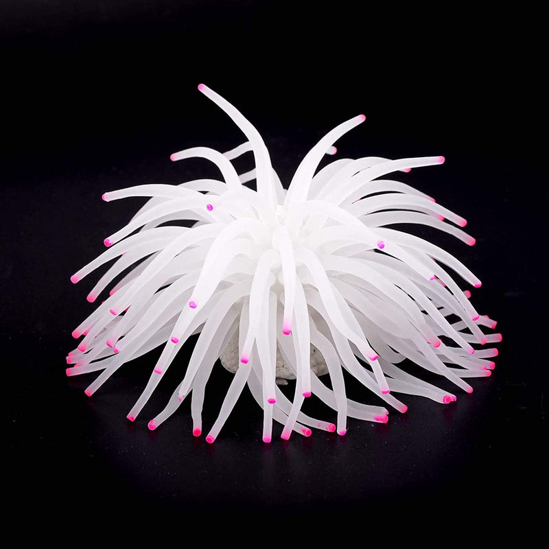 Mallofusa Artificial Aquarium Fish Tank Decoration Silicone Sea Anemone Artificial Fish Tank Ornament Decoration White - BeesActive Australia