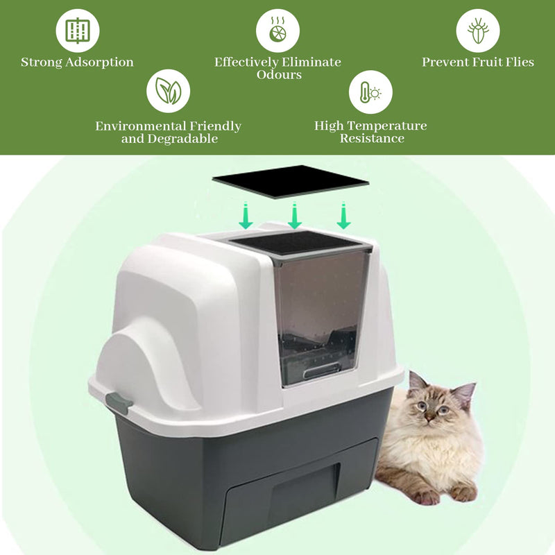 10 Pack Cat Litter Box Charcoal Filters Replacement Carbon Odor Filters Hooded Cat Litter Boxes and Pans - BeesActive Australia