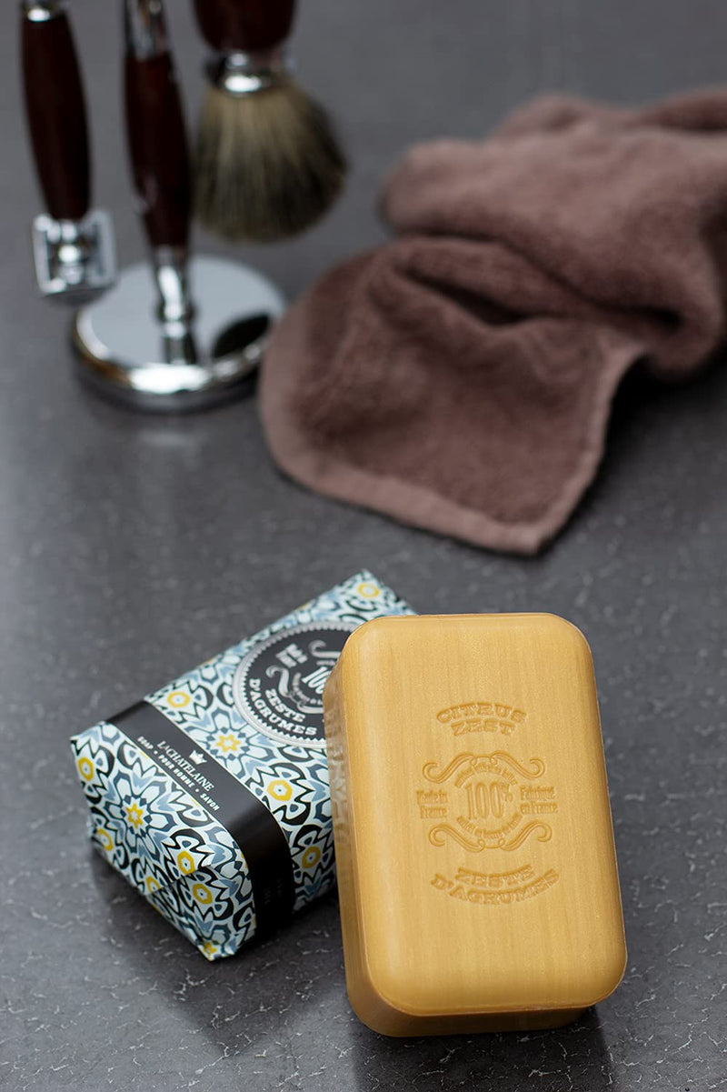 La Chatelaine Shea Butter Bar Soap| Natural and Organic |Triple Milled | Made in France | Unisex, Men, Women | Large (Citrus Zest) Citrus Zest - BeesActive Australia
