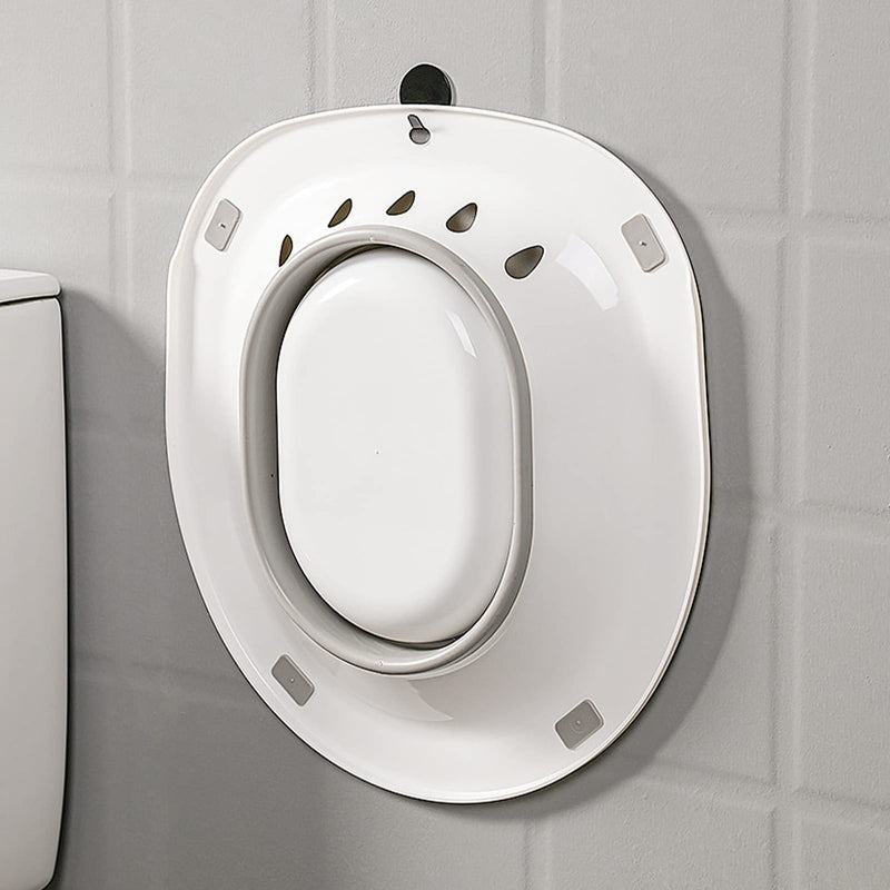 Washable Toilet Bath with Flusher Postpartum Care Soothes Hemorrhoid Foldable Toilet Seat Bath Squat-Free and Flushable Bidet Gray - BeesActive Australia