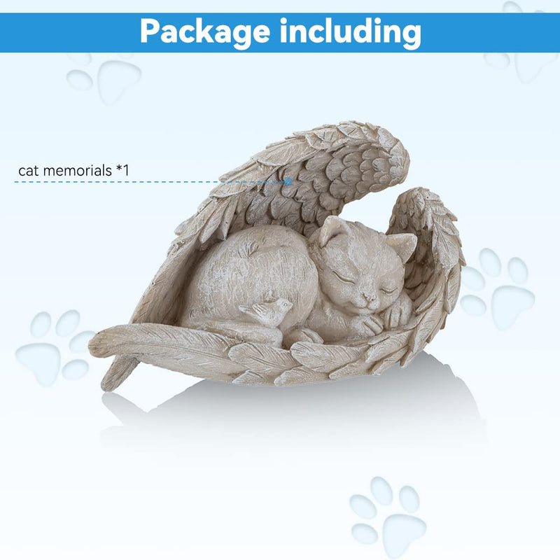 NEWDREAM:The Dog Angel Memorial Statue,Cat Angle Memorial Placed in Indoor Angel Decorations, Pet Tombstone Dogs Dog Figurines, Pet Grave Markers Dog Cat in Angel Wing Figurine lightGrey - BeesActive Australia