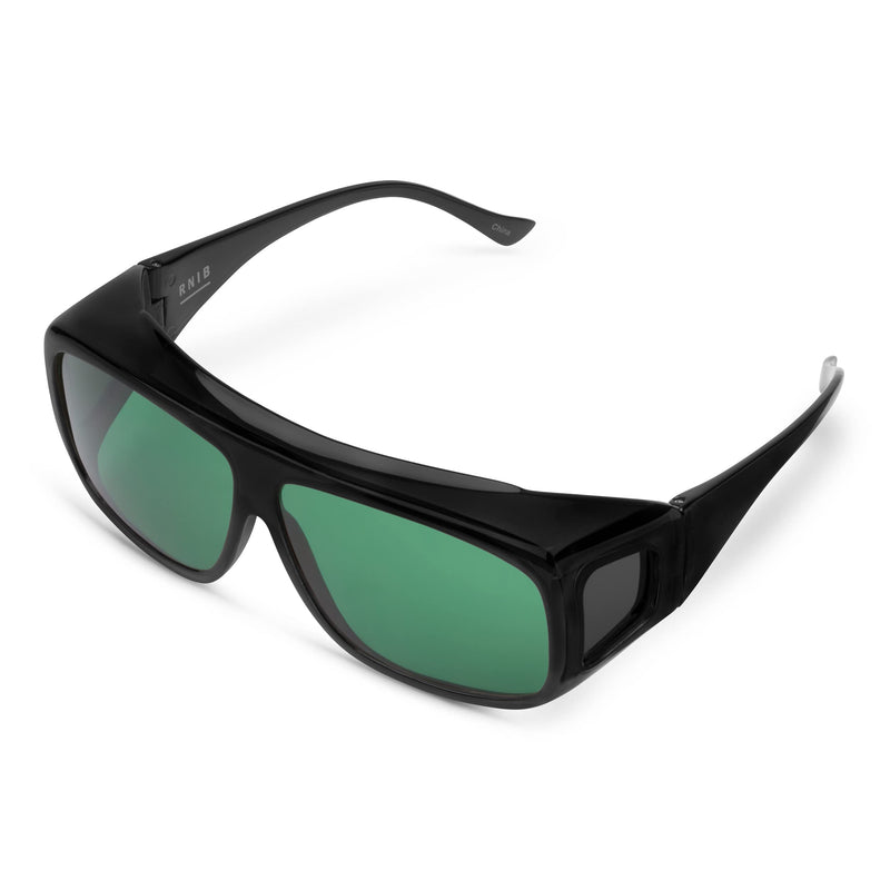 MigraLens OverView Fit-Over Glasses for Migraine Relief| Large Size | Outdoors and Computer Screens | Unisex | Green Lenses - BeesActive Australia