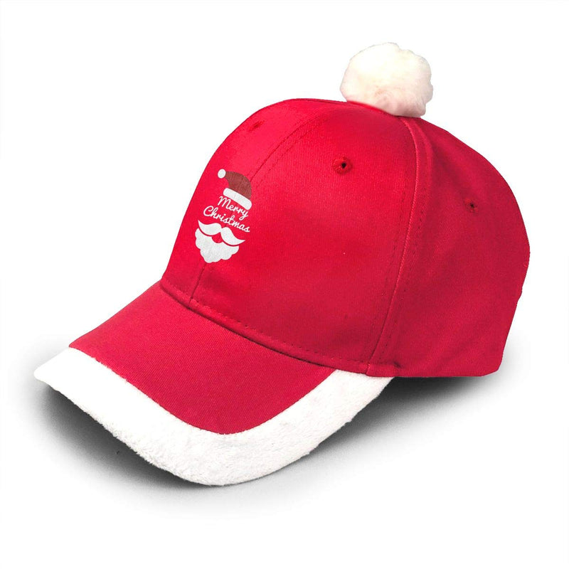 KKMKSHHG Merry Christmas Hat Unisex Adult Vintage Adjustable Santa Baseball Cap Red/White Merry Christmas Santa Claus One Size - BeesActive Australia