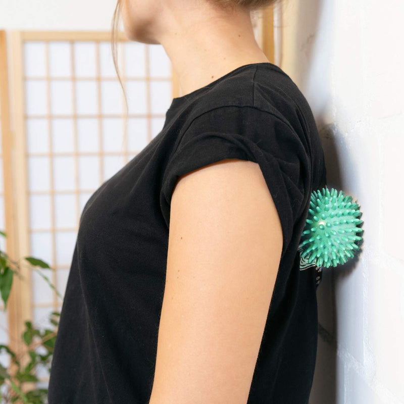 Navaris Spiky Massage Balls - Set of 2 - Hedgehog Balls for Self Massage - 1x Medium-Hard & 1x Harder Ball - Pair of Bumpy Massager Balls - � 8cm - BeesActive Australia