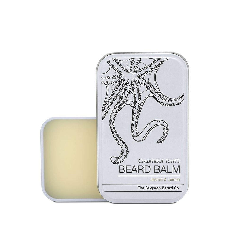 Brighton Beard Company Creampot Tom's Jasmin & Lemon Beard Balm, Handmade Balm Conditions & Repairs Beard, Light Shine 40ml - BeesActive Australia