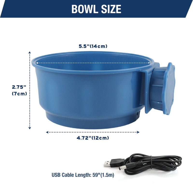 Enjoying Heated Pet Bowl Dog Cat Thermal Waterer Indoor/Outdoor Water Supply for Birds, Chickens, Duck Livestock 600ml - BeesActive Australia